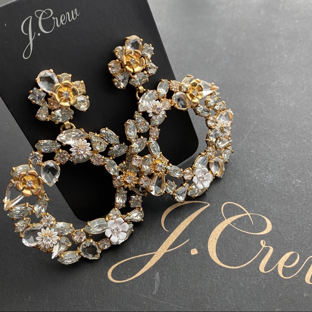 🌱 J. Crew crystal wreath earrings - Picture 7 of 8